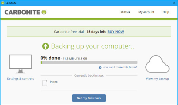 Interface de Carbonite