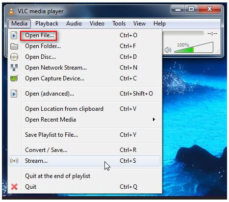 Jogador M2TS com VLC