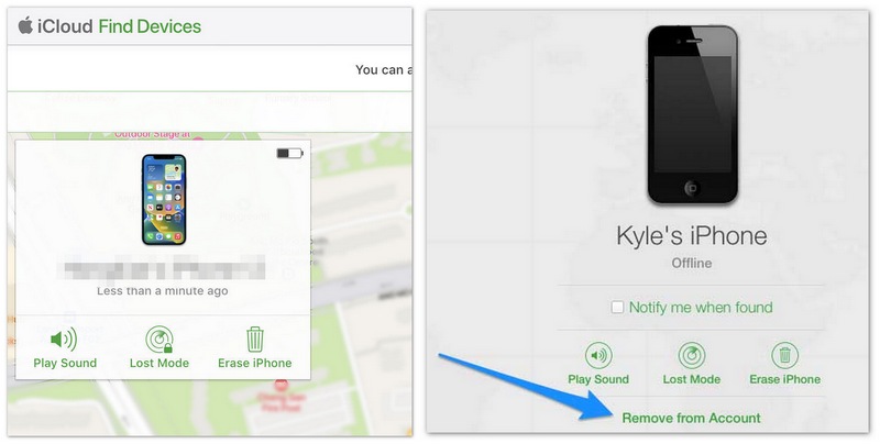 Remover iPhone da lista "Encontrar meus dispositivos"