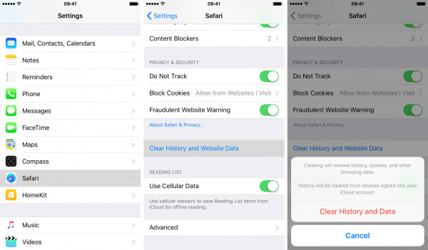 Limpe o histórico e os dados do Safari no iPhone