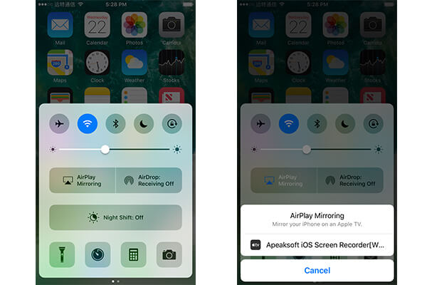 Ativar espelhamento do AirPlay
