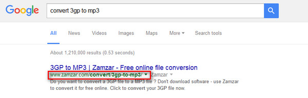 Converter 3GP para MP3 no Zamzar