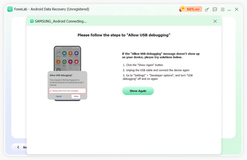Permitir modo de depuração USB