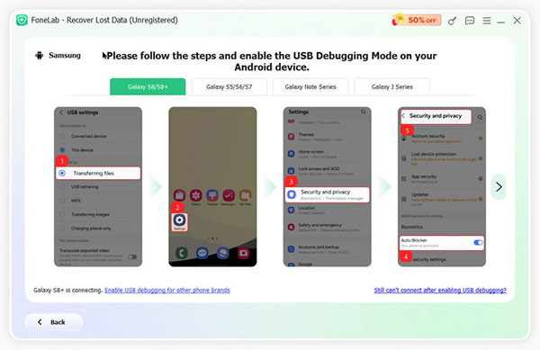 Abra o Modo de Depuração USB