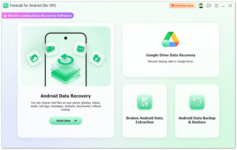 Interface do Fonelab para Android