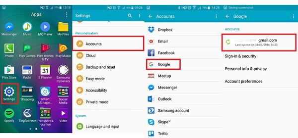 Faça login na conta do Google no Android