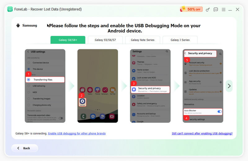 Abra o Modo de Depuração USB