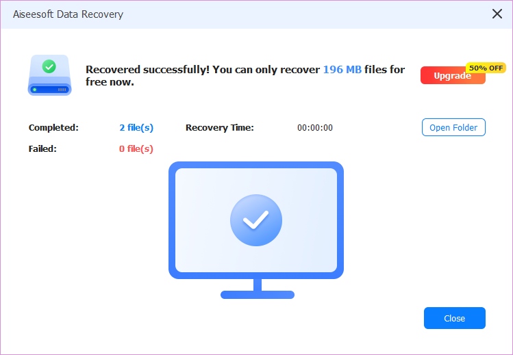 Recuperação USB SD Fechar