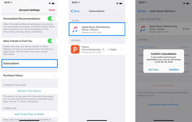 Cancelar assinaturas ativas da Apple