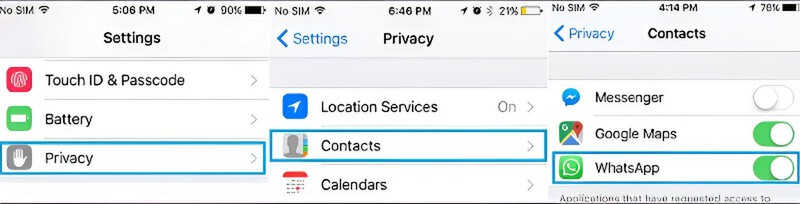 Ativar/desativar o WhatsApp no iPhone