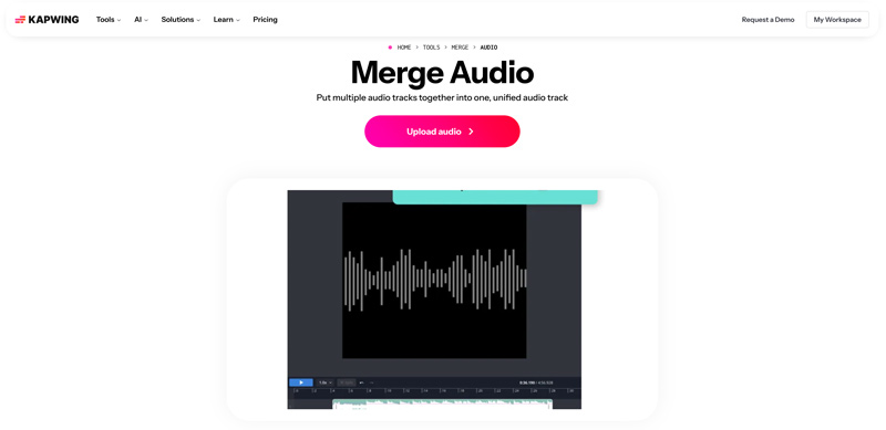 Kapwing Merge Audio Online
