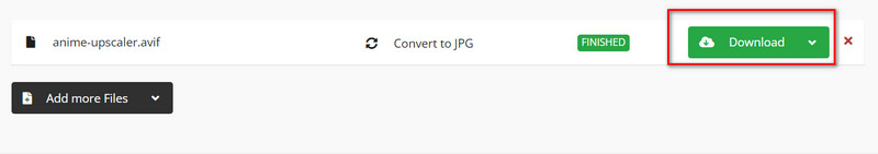 Cloudconvert Clique em Download