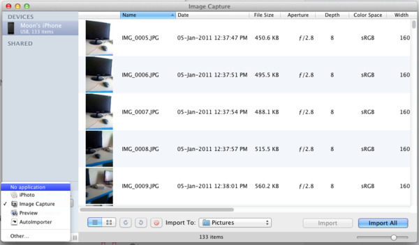 Faça backup de fotos do iPhone para Mac com captura de imagem