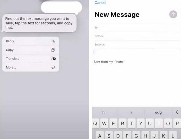Do iPhone para o e-mail