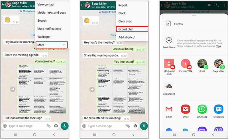 Exportar bate-papo específico do Whatsapp