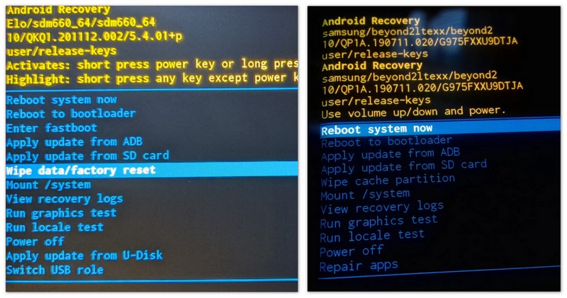 Recovery Mode Factory Reset Android