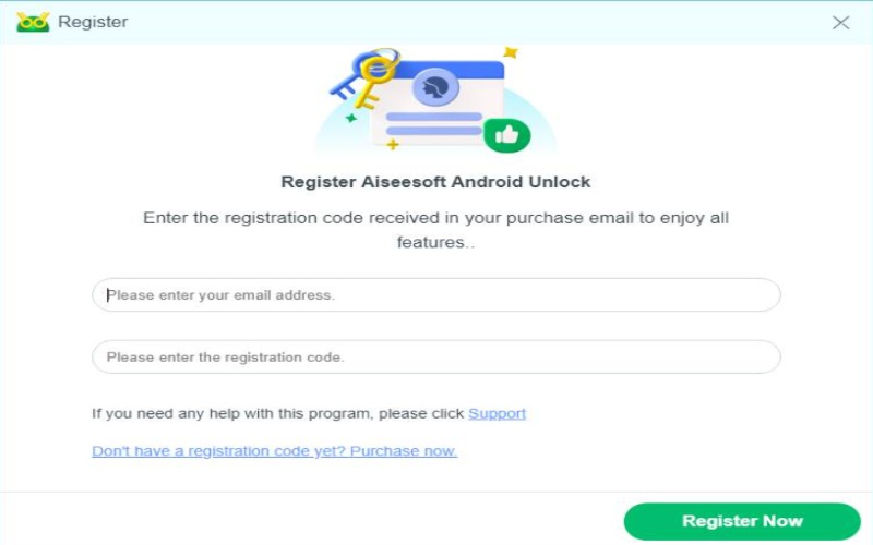Registre o Desbloqueador Android