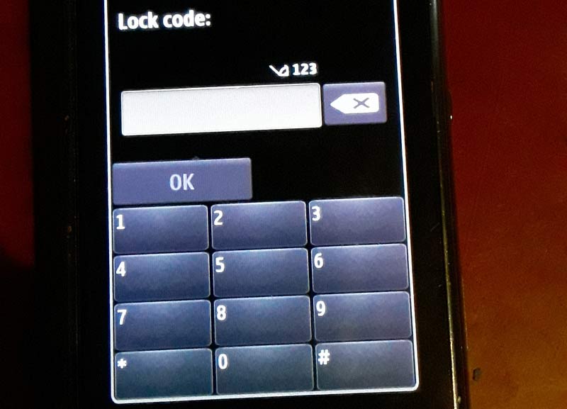 Ignorar o código de segurança da tela Nokia