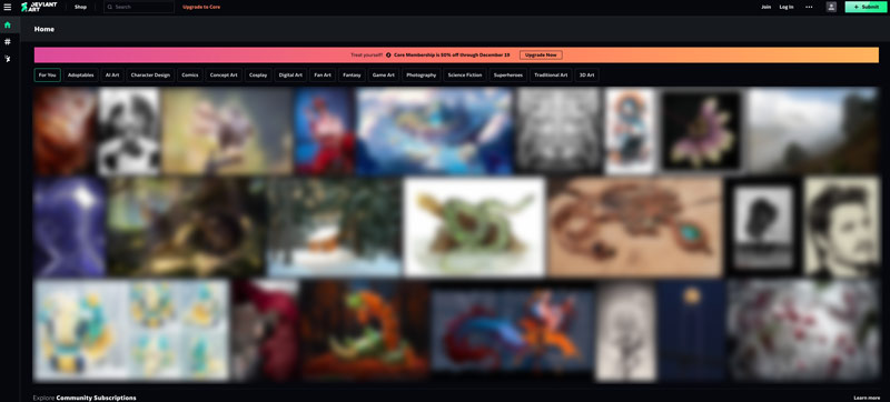DeviantArt para encontrar papéis de parede do Mac