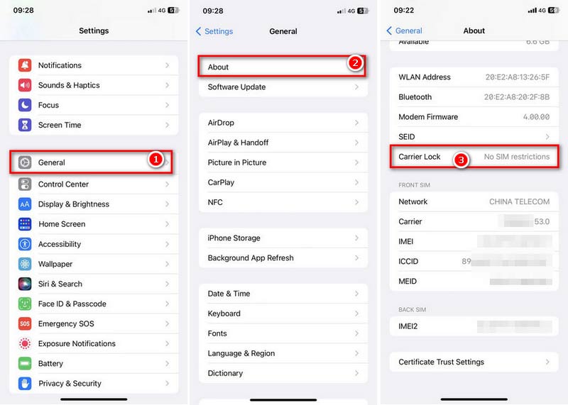 Verifique o iPhone de bloqueio de operadora