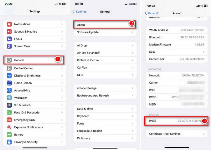Verifique o número IMEI
