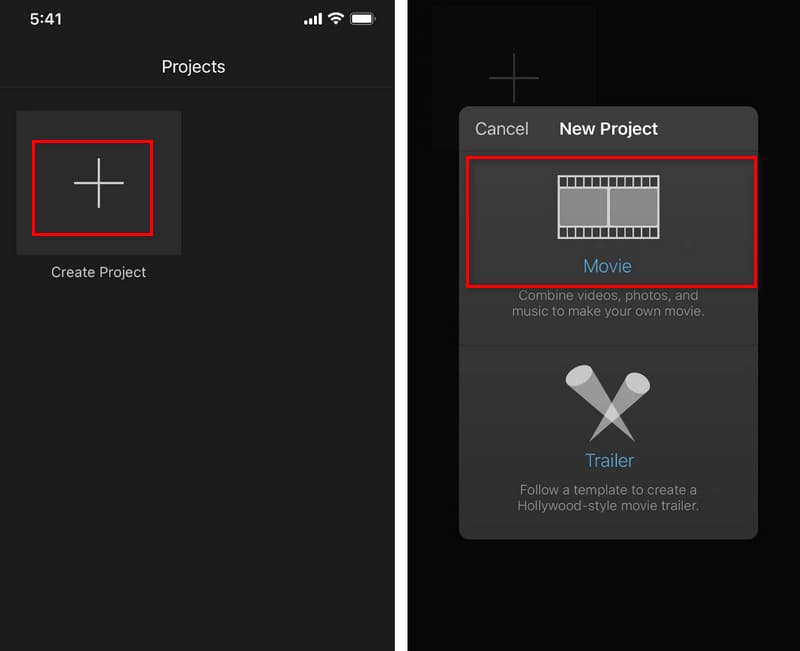 Imovie Criar Projeto