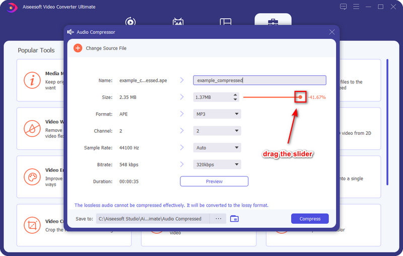 Ajustar controle deslizante