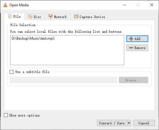 Adicionar arquivo no VLC
