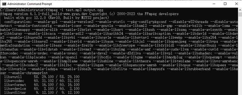Linha de comando no prompt de comando