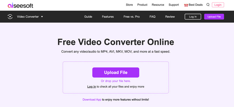 Conversor online gratuito Aiseesoft WEBM para MP4