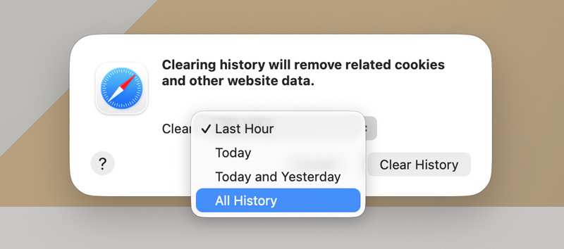 Limpar todo o histórico no Safari do Mac
