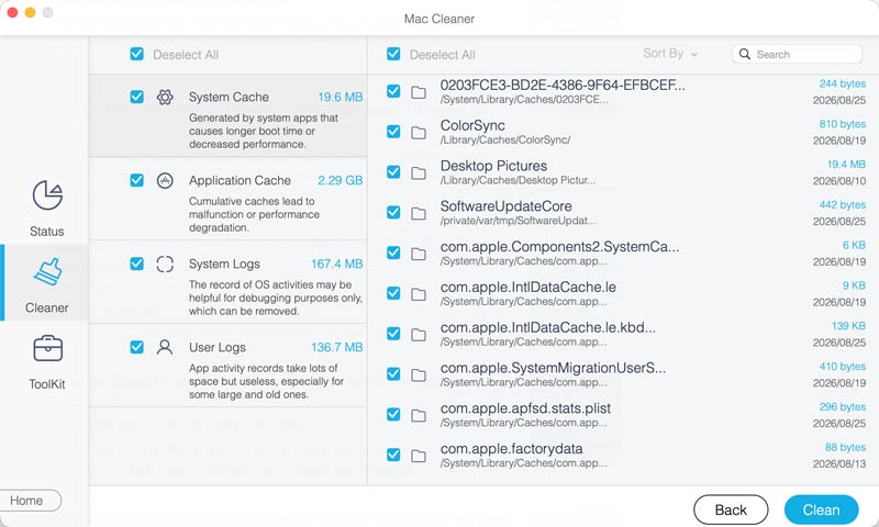 Remover arquivos inúteis do sistema Mac Cleaner