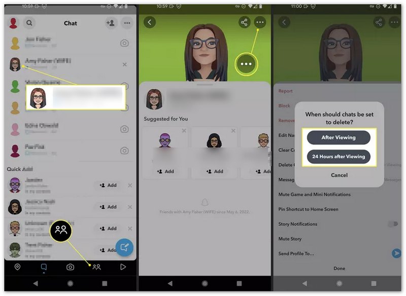 Apagar conversas do Snapchat após visualizá-las