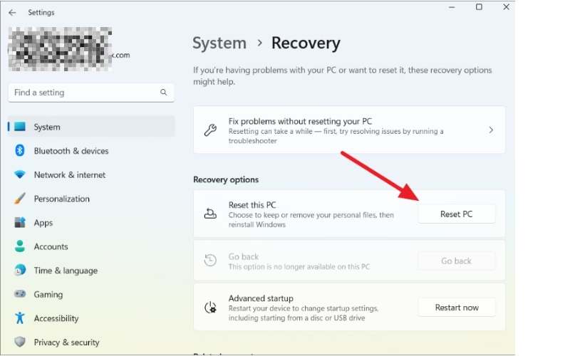 Reinicialize seu PC