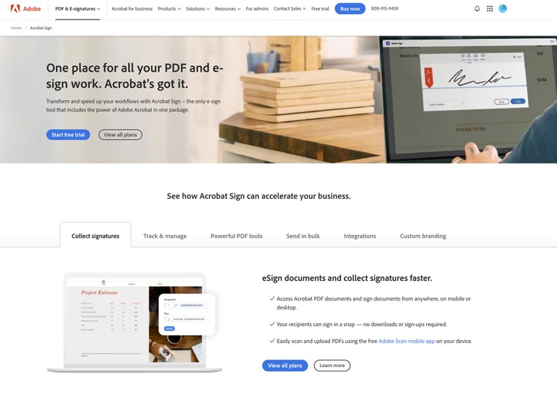 Ferramenta de assinatura do Adobe Acrobat