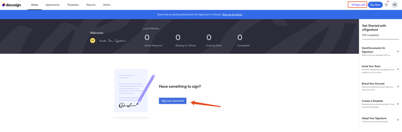 Docusign Esignature Assine seu documento