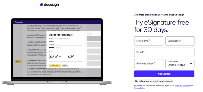 Docusign Esignature para assinar remotamente
