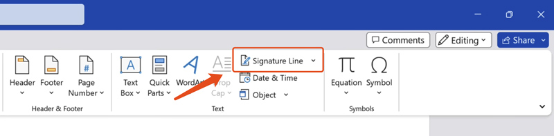 Microsoft Inserir Linha de Assinatura