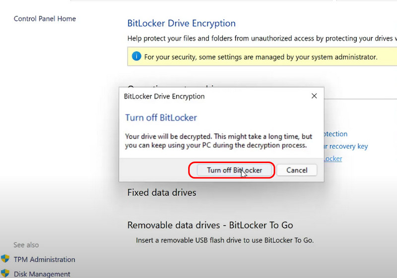 Desativar o Bitlocker