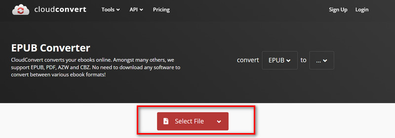 Cloudconvert Adicionar Epub