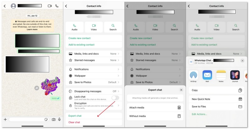 Exportar conversa do WhatsApp para iPhone