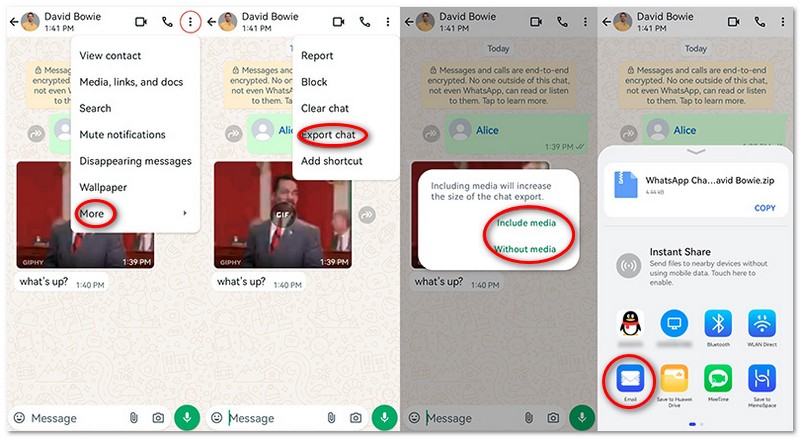 Exportar conversa do WhatsApp para PC