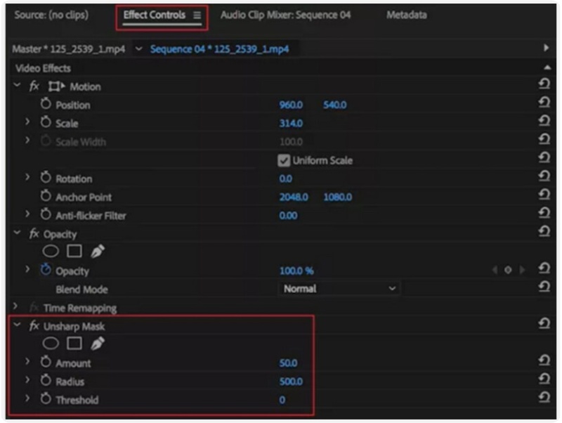 Ajustar controles de efeito