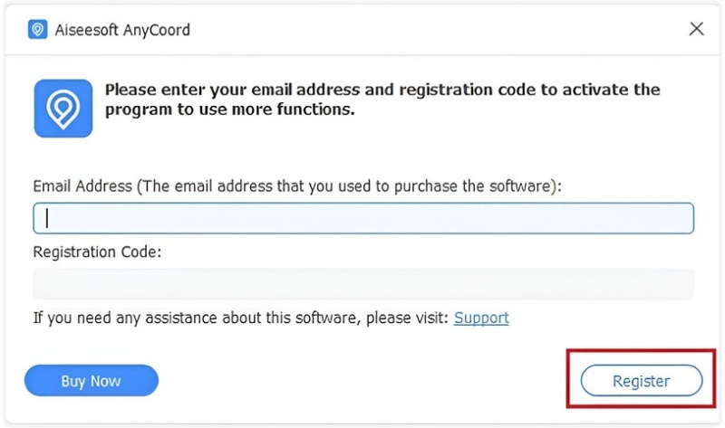Registre o código