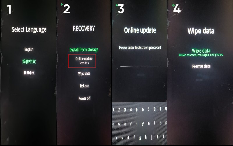 Desbloquear no modo de recuperação