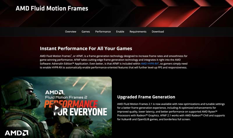 Quadros de movimento fluido AMD