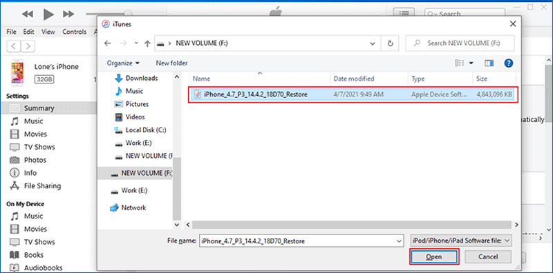 Instalar arquivo IPSW no iPhone com o iTunes