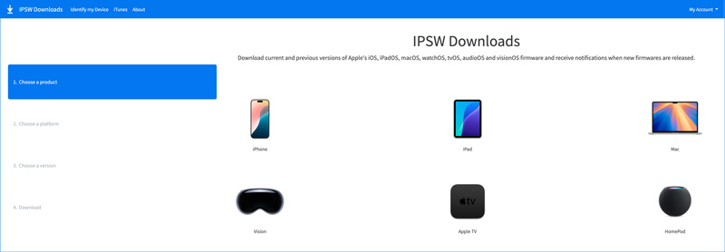 Downloads de arquivos IPSW