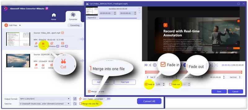 Mesclar e adicionar efeitos de transição ao vídeo tutorial
