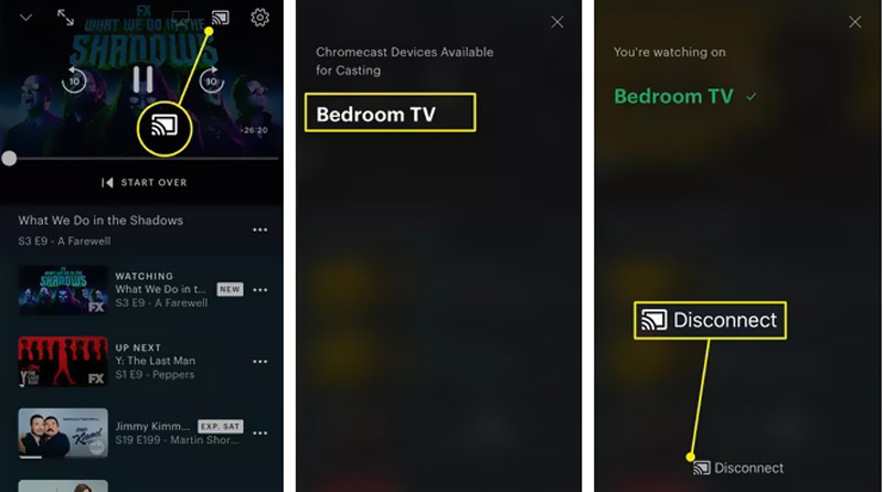 Aplicativos integrados de espelhamento do Chromecast para iPhone